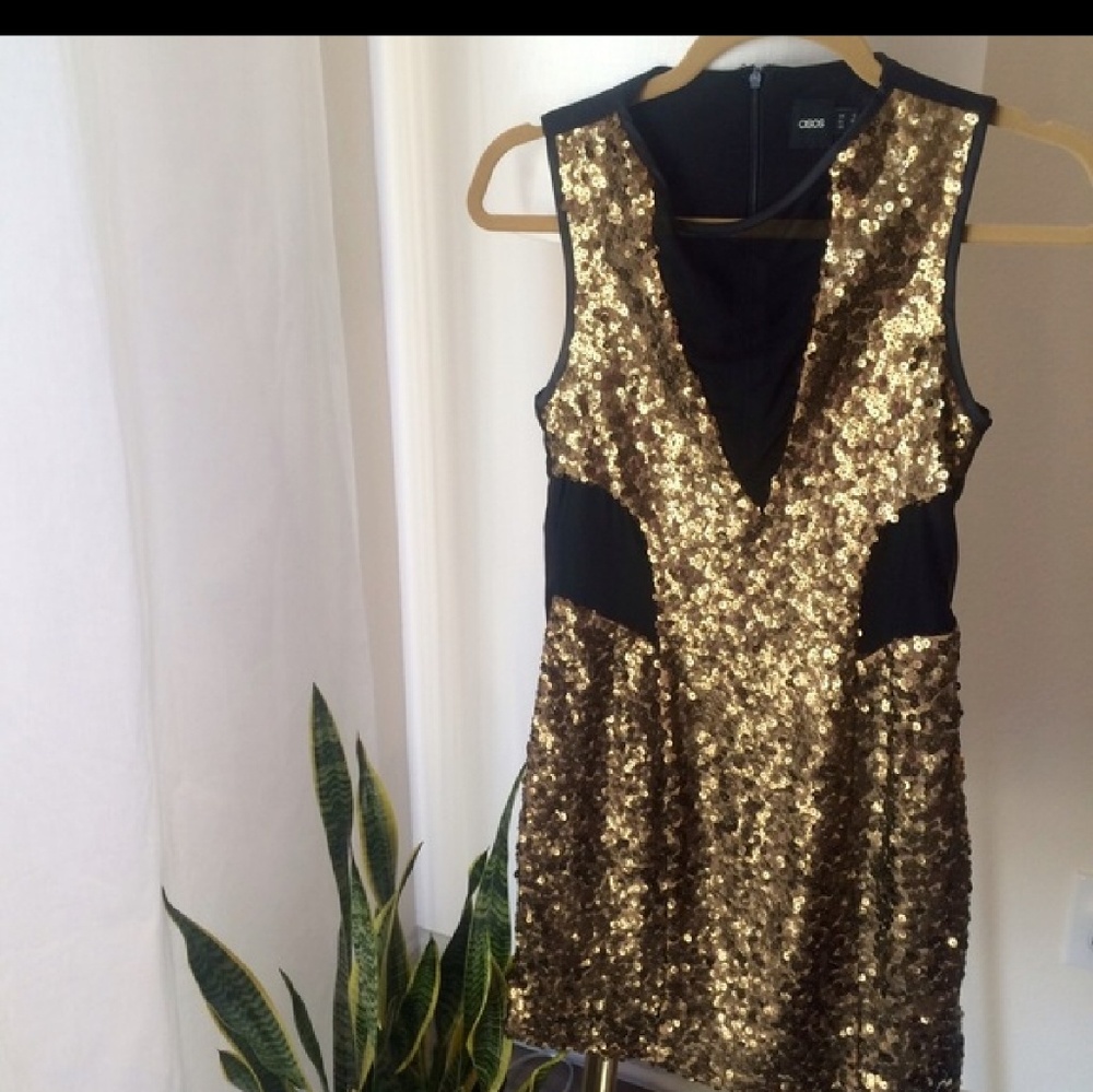 ASOS sequined mesh dress